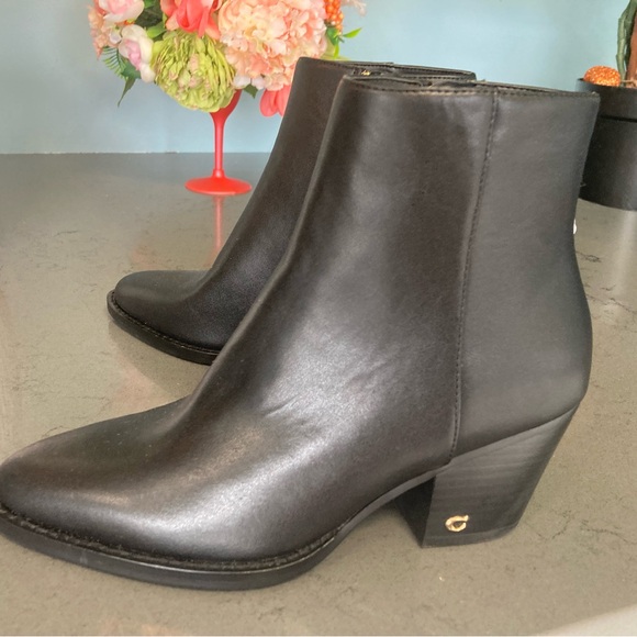 New with No Box, Light blemishes, Leather Black Booties - Picture 4 of 5